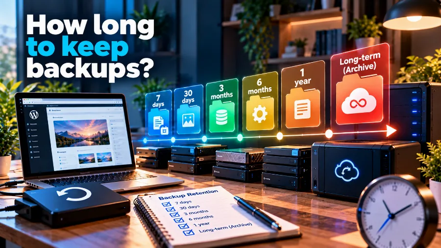 How long to keep website backups – at least 30 days How long to keep website backups – at least 30 days