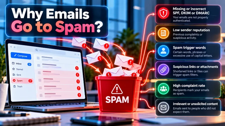Why emails go to spam – filters check the sender, reputation and content