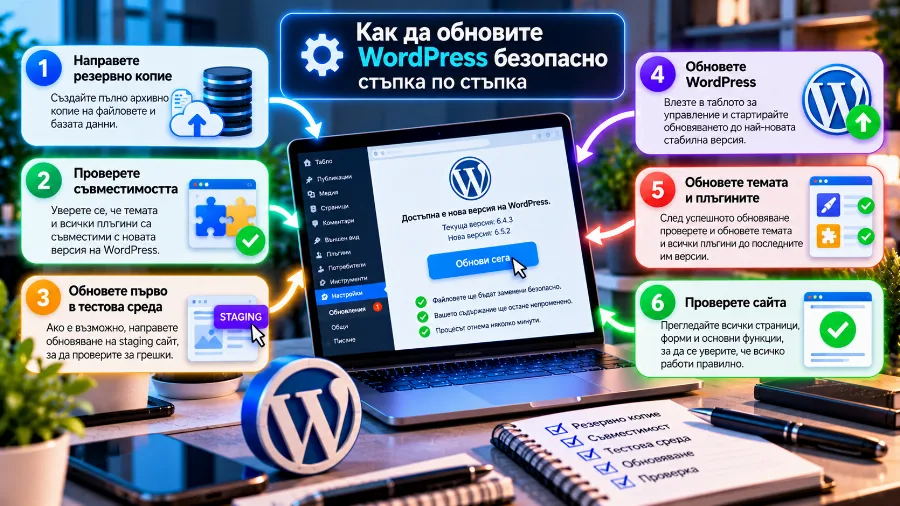 Как да обновите WordPress безопасно – плъгините един по един и проверка след всеки Как да обновите WordPress безопасно – плъгините един по един и проверка след всеки