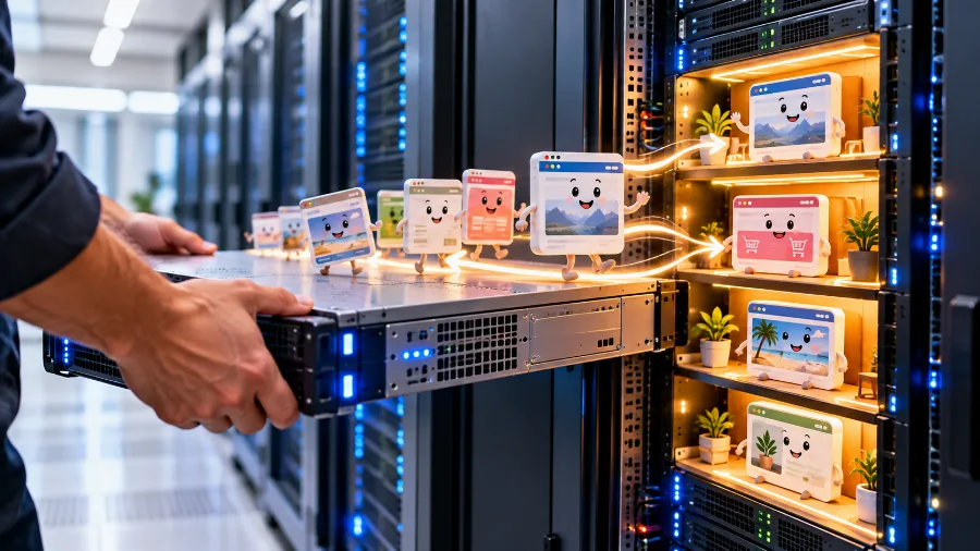 Servers in a data centre where websites are hosted
