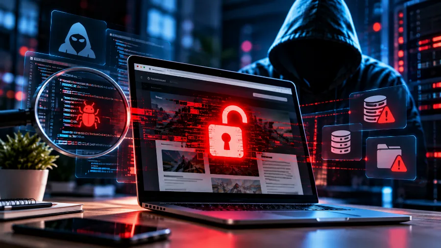 A hacked website looks normal to its owner while someone else's code runs behind it