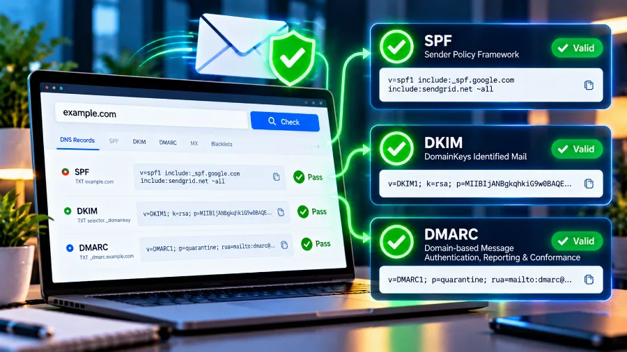 Checking SPF, DKIM and DMARC in the original message – a PASS result
