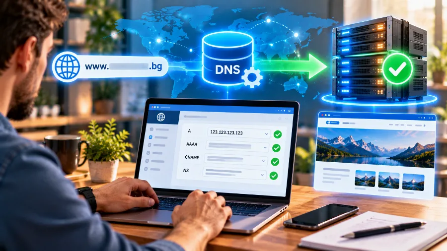 Pointing a domain to the IP address of the new hosting server