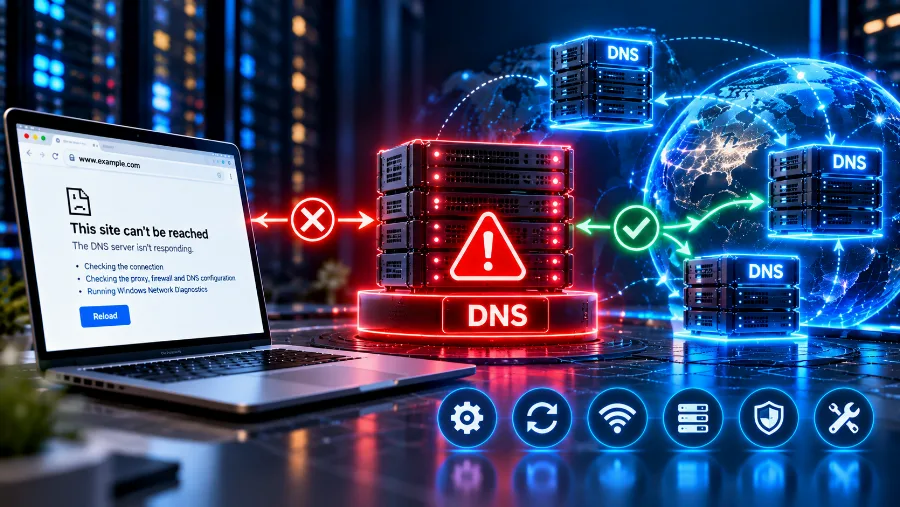 Рестарт на рутера и смяна на DNS сървъра при грешка „DNS сървърът не отговаря“ Рестарт на рутера и смяна на DNS сървъра при грешка „DNS сървърът не отговаря“