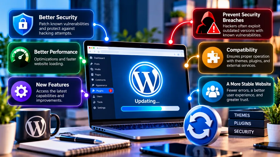 Updating WordPress – an outdated plugin with a vulnerability is the most common way in for attackers Updating WordPress – an outdated plugin with a vulnerability is the most common way in for attackers