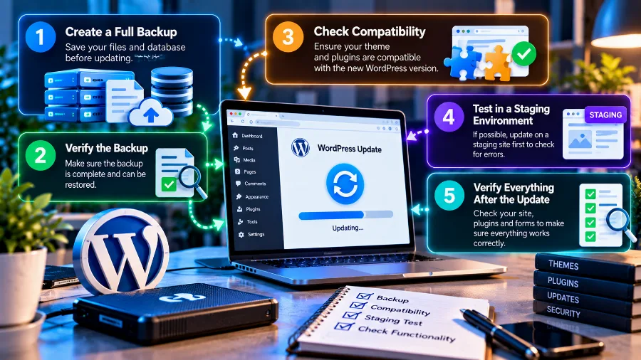 Backing up files and the database before a WordPress update Backing up files and the database before a WordPress update