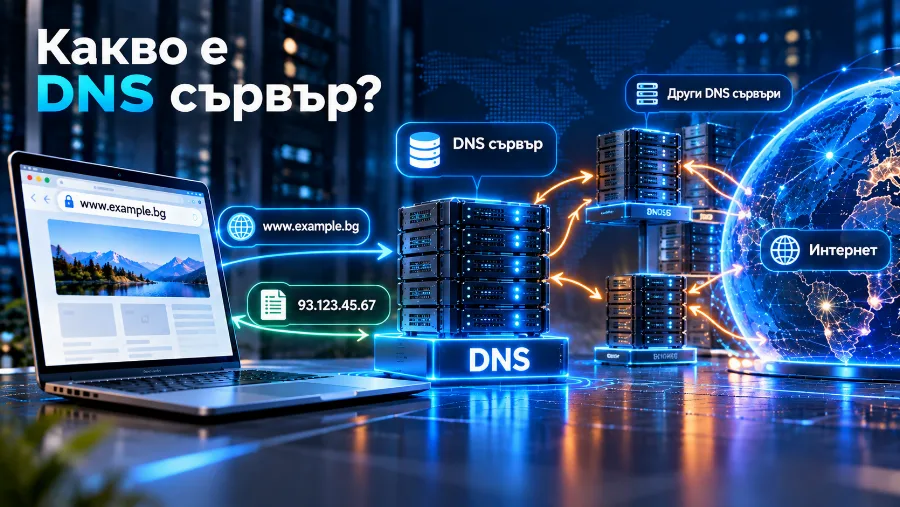 Рекурсивният DNS сървър пита, а авторитетният nameserver дава отговора Рекурсивният DNS сървър пита, а авторитетният nameserver дава отговора